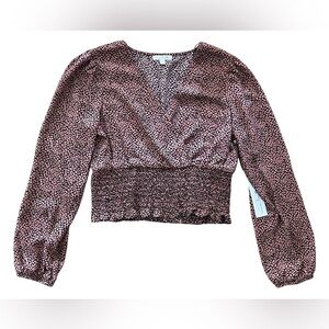 Nine Britton Long Sleeve Crop Top Blouse